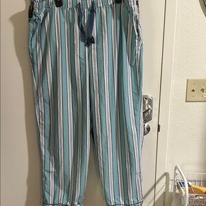 Striped Blue and White Pajama Pants